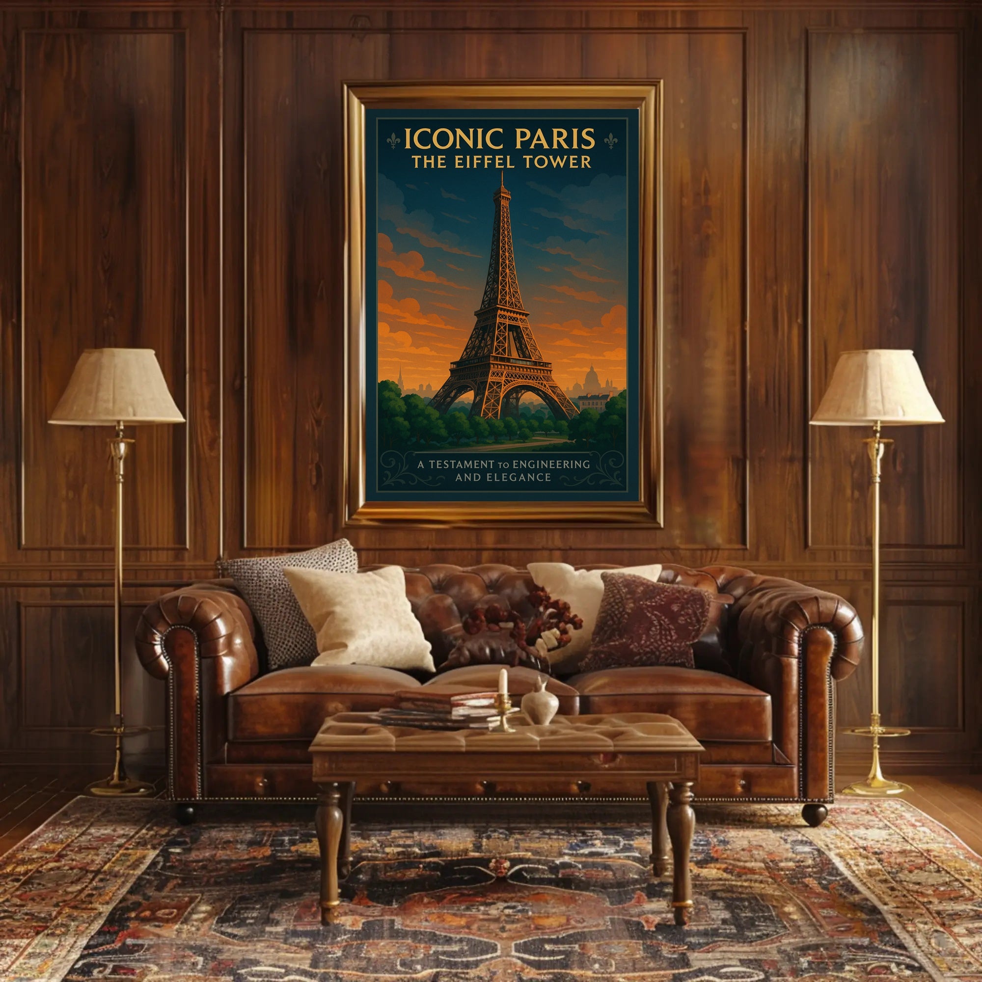 Iconic Paris Eiffel Tower Wall Art Print PosterGoat