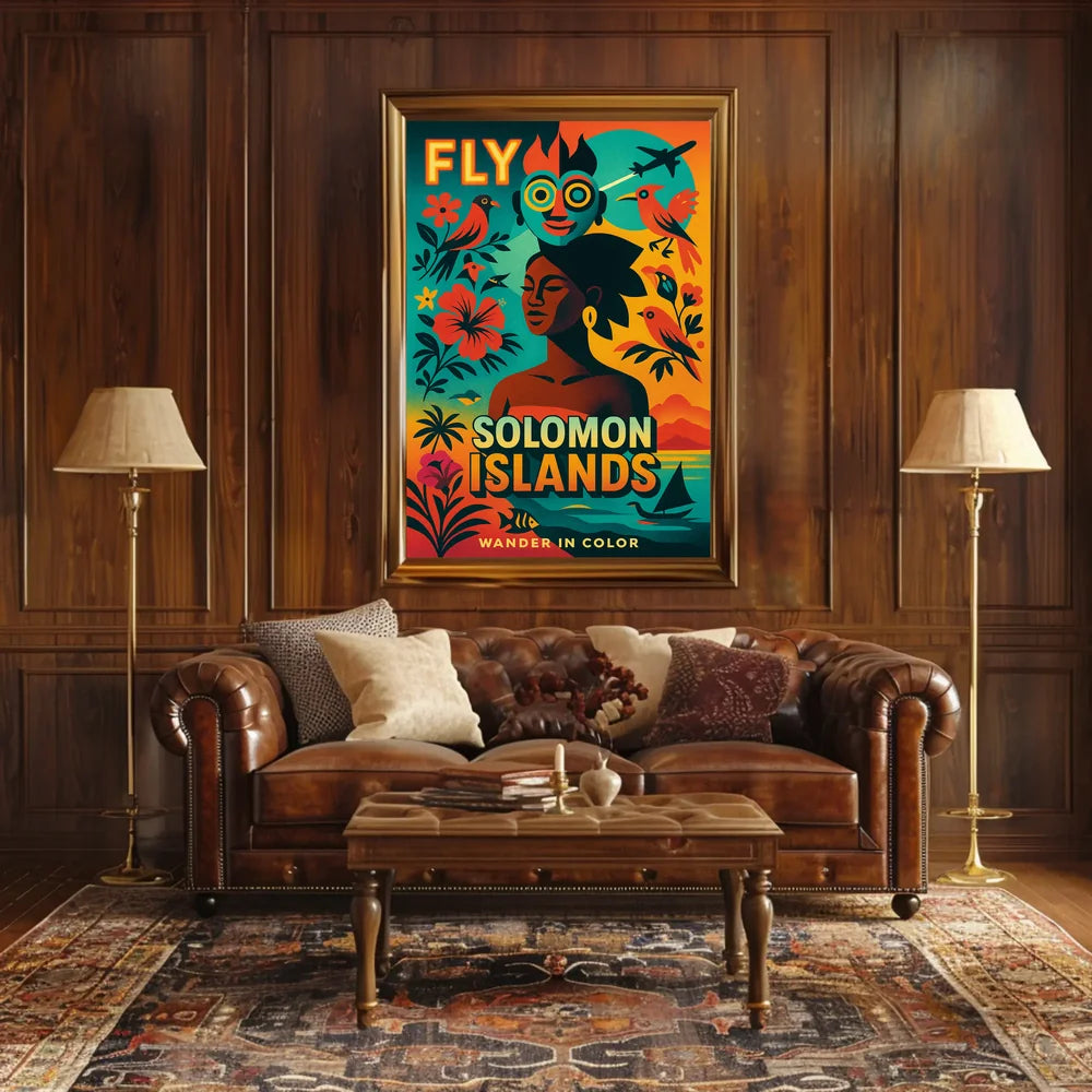 Vibrant Solomon Islands Adventure Travel Poster PosterGoat