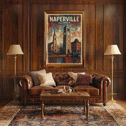 Naperville, Illinois Architectural Poster
