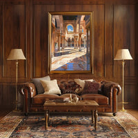 Ornate Moorish Architecture Poster: Alhambra-Inspired Art Print
