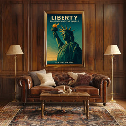 Statue of Liberty Sunrise Patriotic Poster