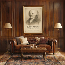 John Adams Presidential Portrait Vintage Patriotic Historical Poster