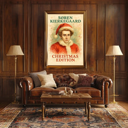 Søren Kierkegaard Christmas Edition Artistic Pop Culture Poster