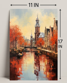 Autumn Reflections In A Canal Poster