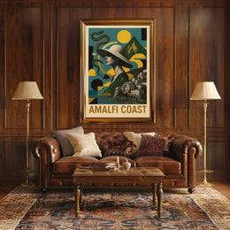 Amalfi Coast Dreamscape Poster Wall Art 18x24 Inches