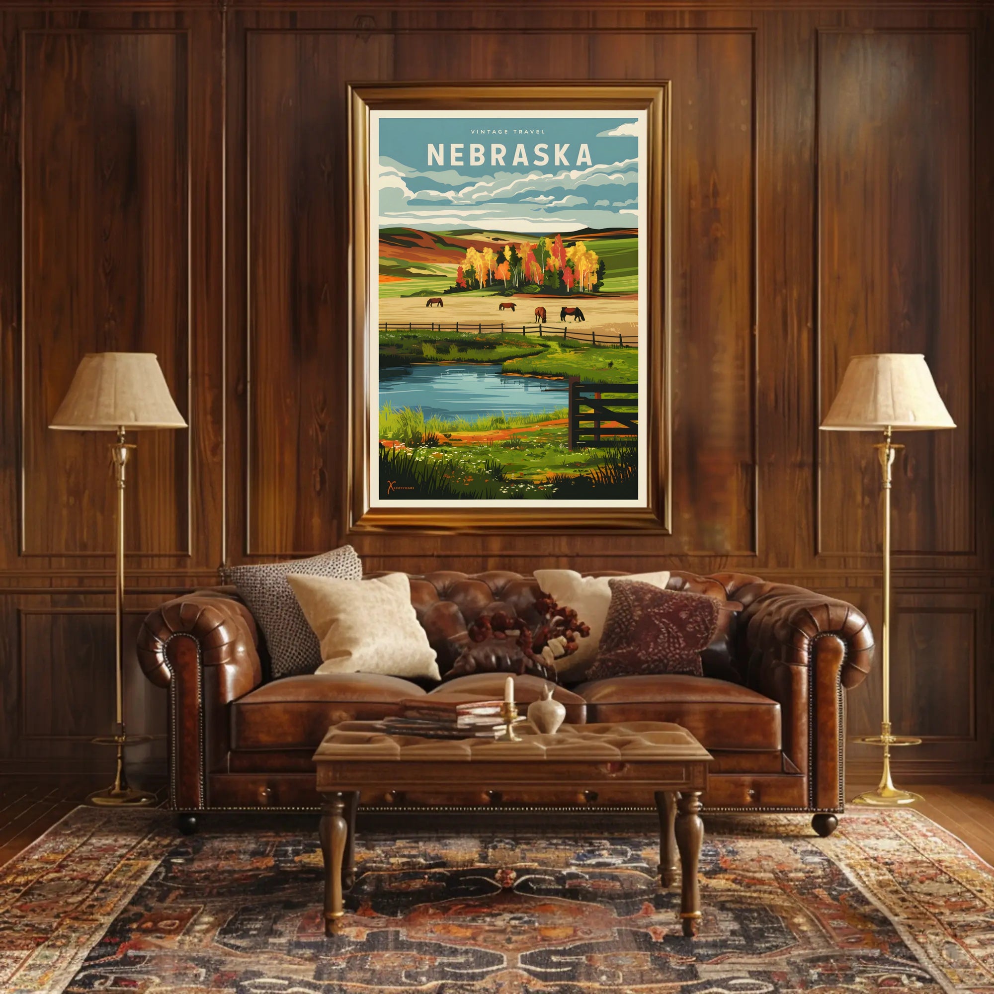 Vintage Nebraska Travel Poster