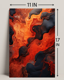 Fiery Abstract Flow Abstract Poster