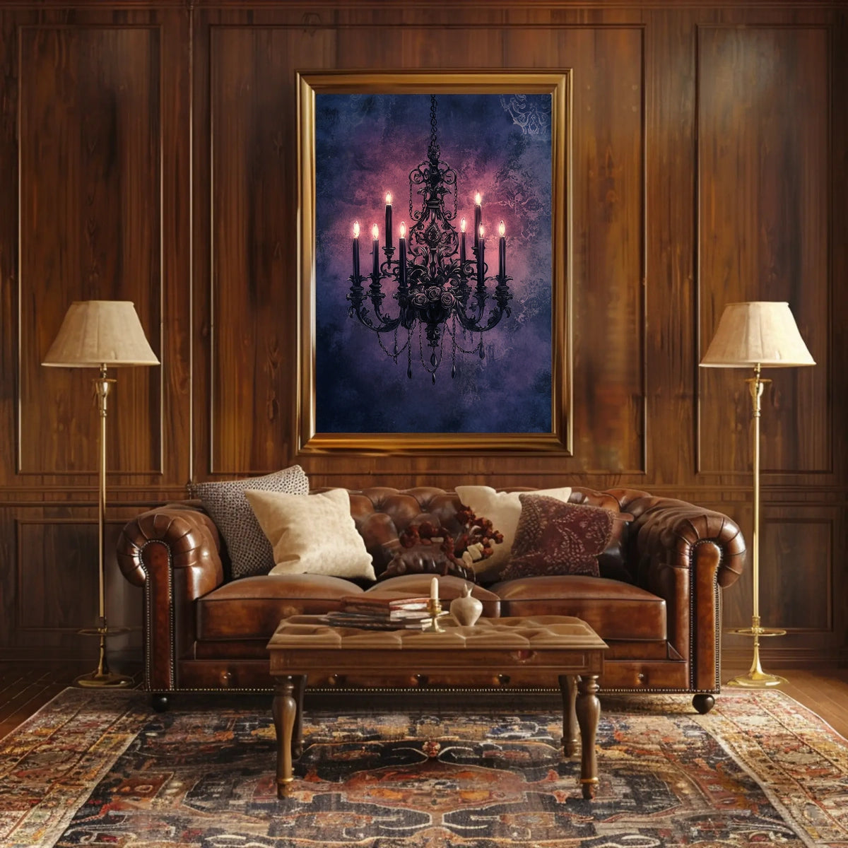 Intricate Chandelier Design Vintage Style Heritage Poster