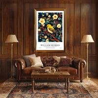 William Morris Vintage Bird Illustration Cultural or Heritage Poster