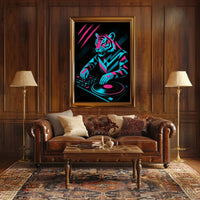 Neon Tiger Dj Poster