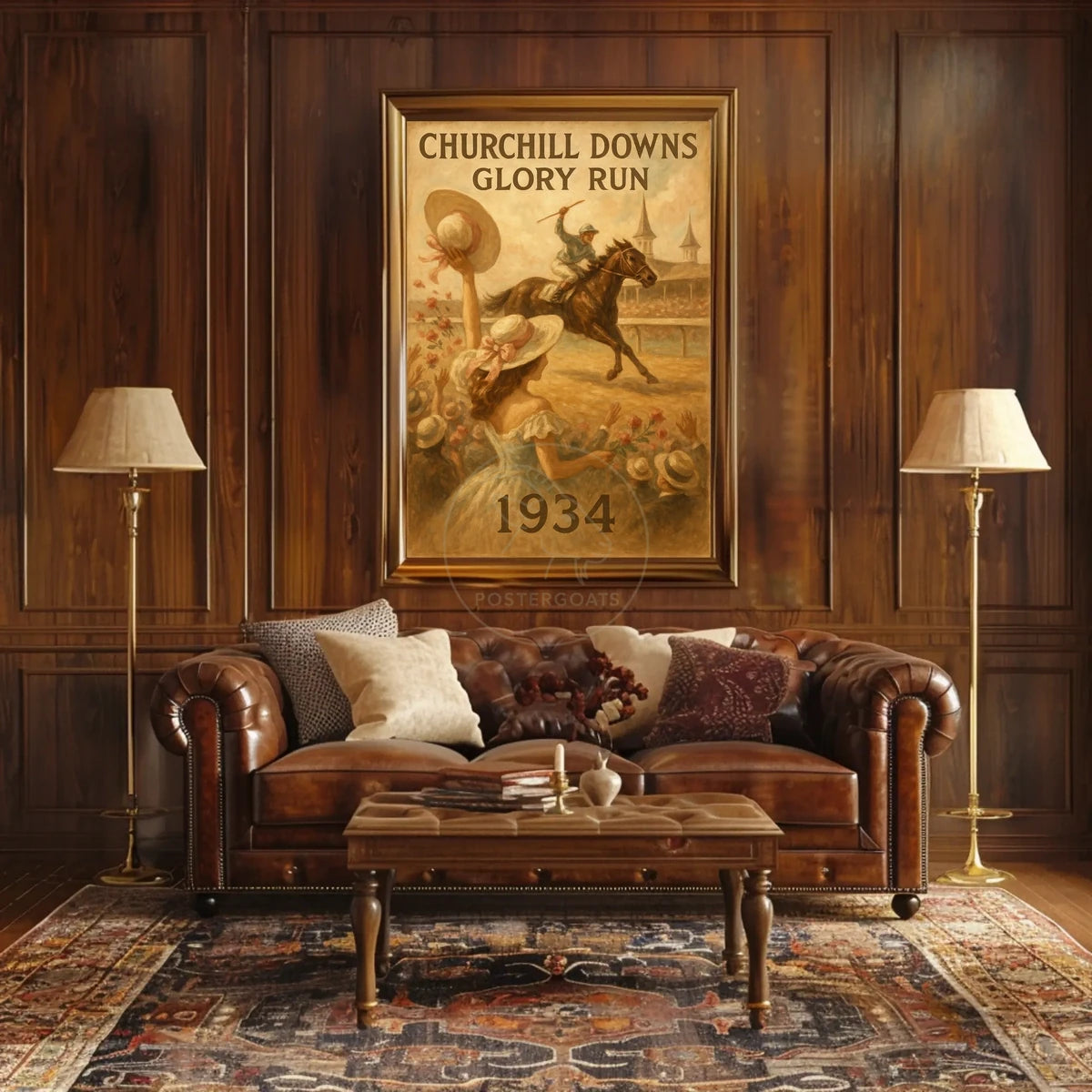 Churchill Downs Glory Run Vintage Sports Poster