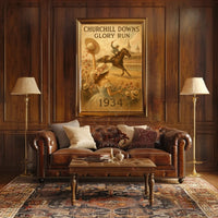 Churchill Downs Glory Run Vintage Sports Poster