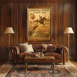 Churchill Downs Glory Run Vintage Sports Poster