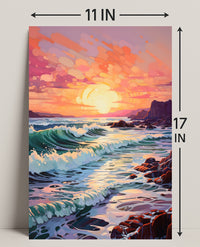 Vibrant Coastal Sunset Poster PosterGoat