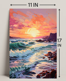 Vibrant Coastal Sunset Poster PosterGoat