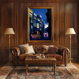 Night Market Scene Poster PosterGoat