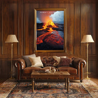 Hawaii Volcano Eruption Poster Travel Wall Art