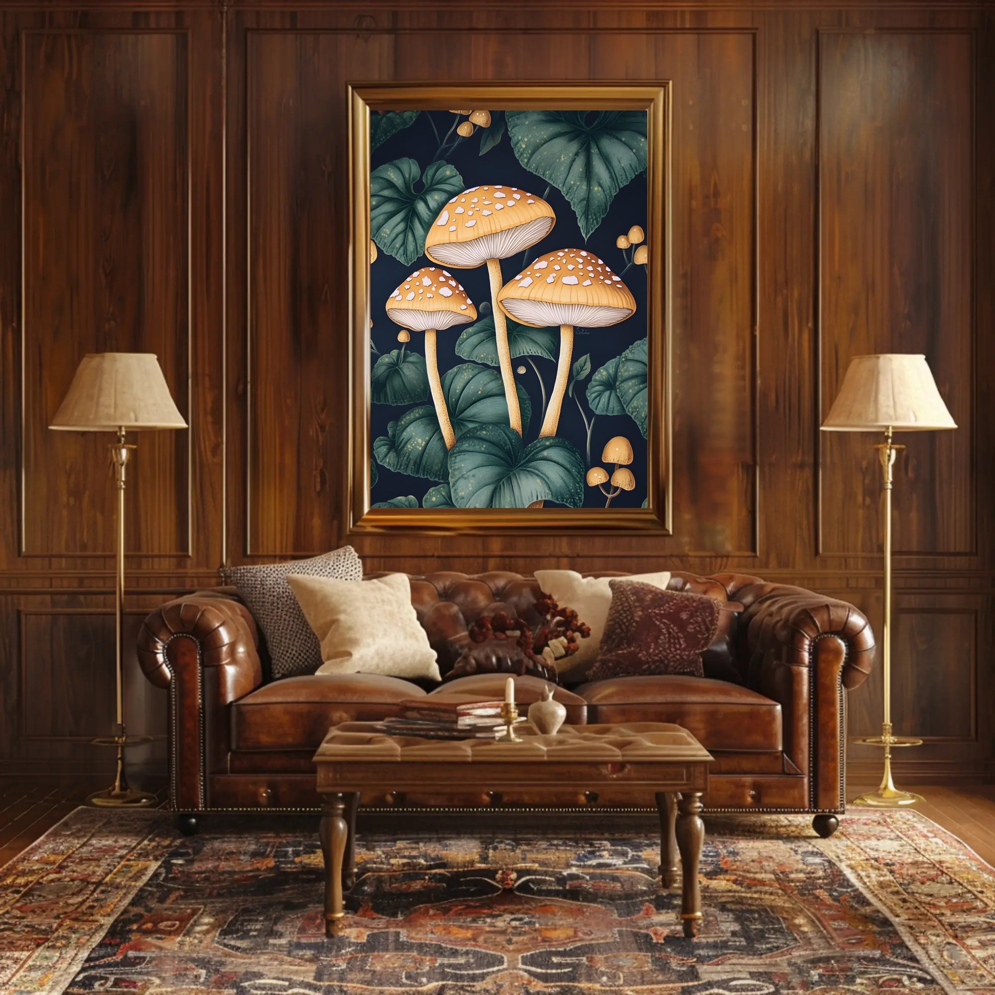 Enchanted Forest Mushrooms Art Print