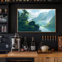 Majestic Mountain Adventure Scenic Art Poster