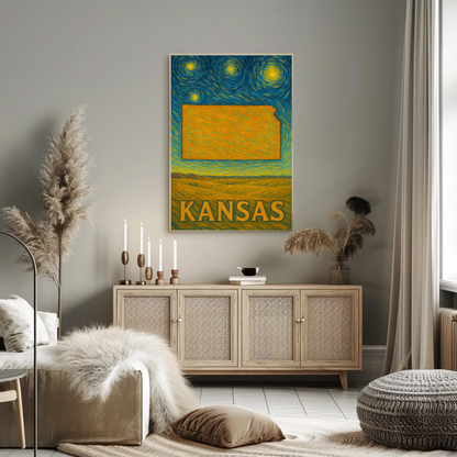Kansas Starry Night Poster