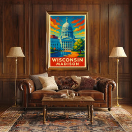 Wisconsin State Capitol Madison Poster