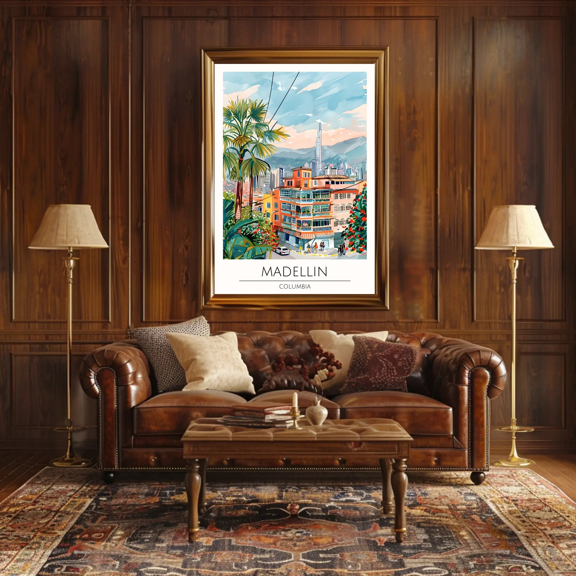 Medellin Cityscape Poster PosterGoat