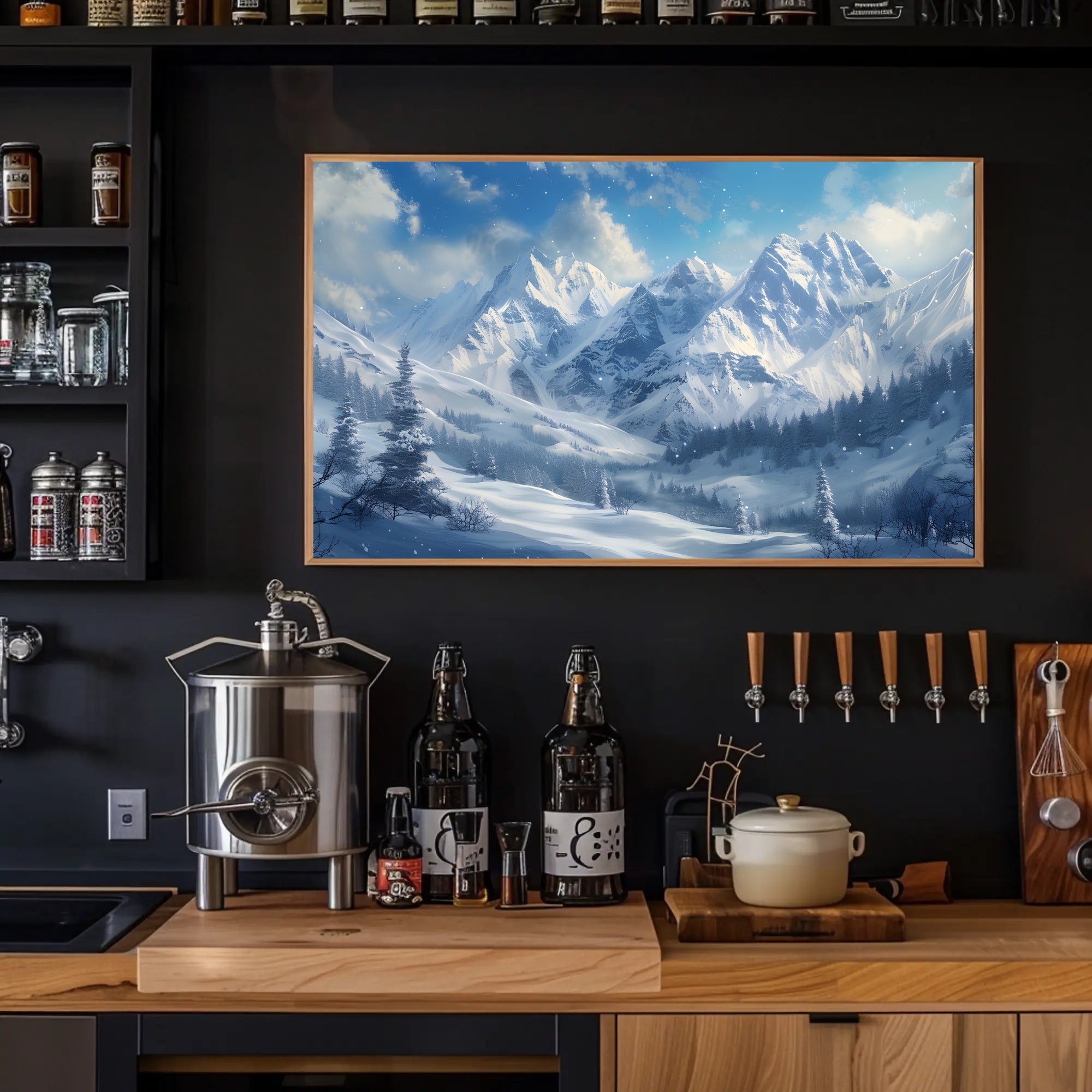 Majestic Winter Mountains Poster
