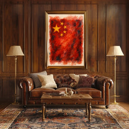 Watercolor Flag Of China Poster