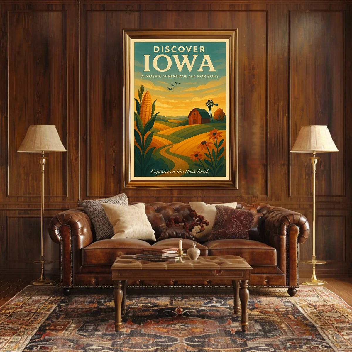 Discover Iowa A Mosaic of Heritage and Horizons Poster