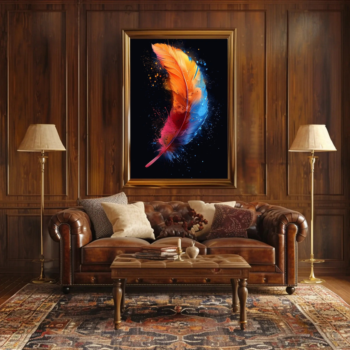 Vibrant Feather Art Poster