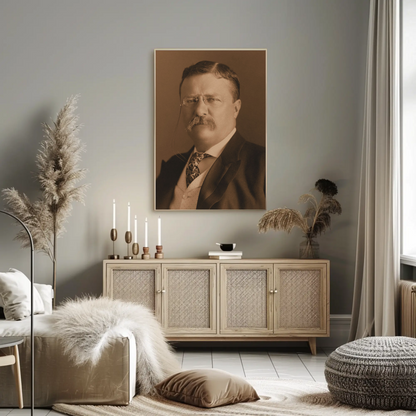 Theodore Roosevelt 26th President Sepia Photo