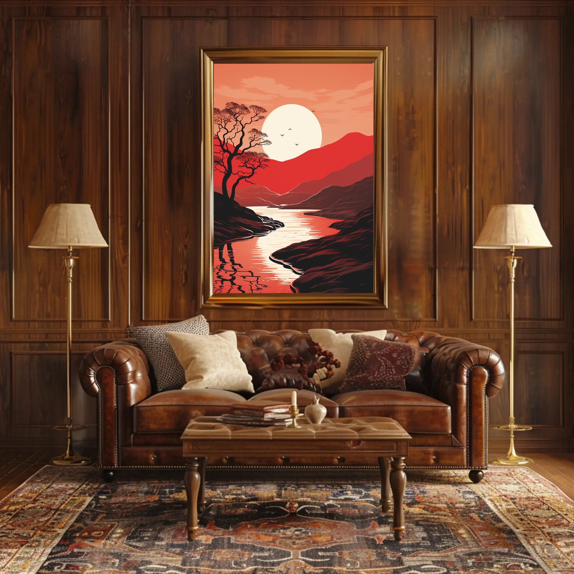 Tranquil Sunset Landscape Poster