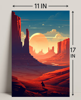 Desert Sunset Journey Poster PosterGoat