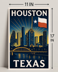 Houston, Texas Skyline Poster PosterGoat