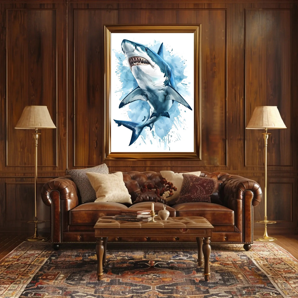 Majestic Shark Illustration Poster