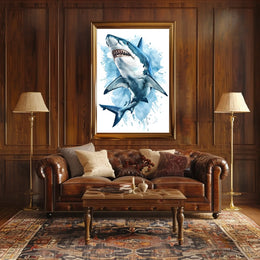 Majestic Shark Illustration Poster