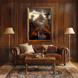 Steampunk Cityscape Poster