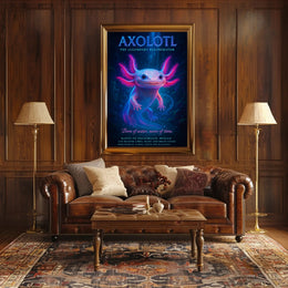 Axolotl in Xochimilco Artistic Animal Poster PosterGoat