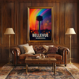 Bellevue Nebraska Scenic Minimalist Realism Poster