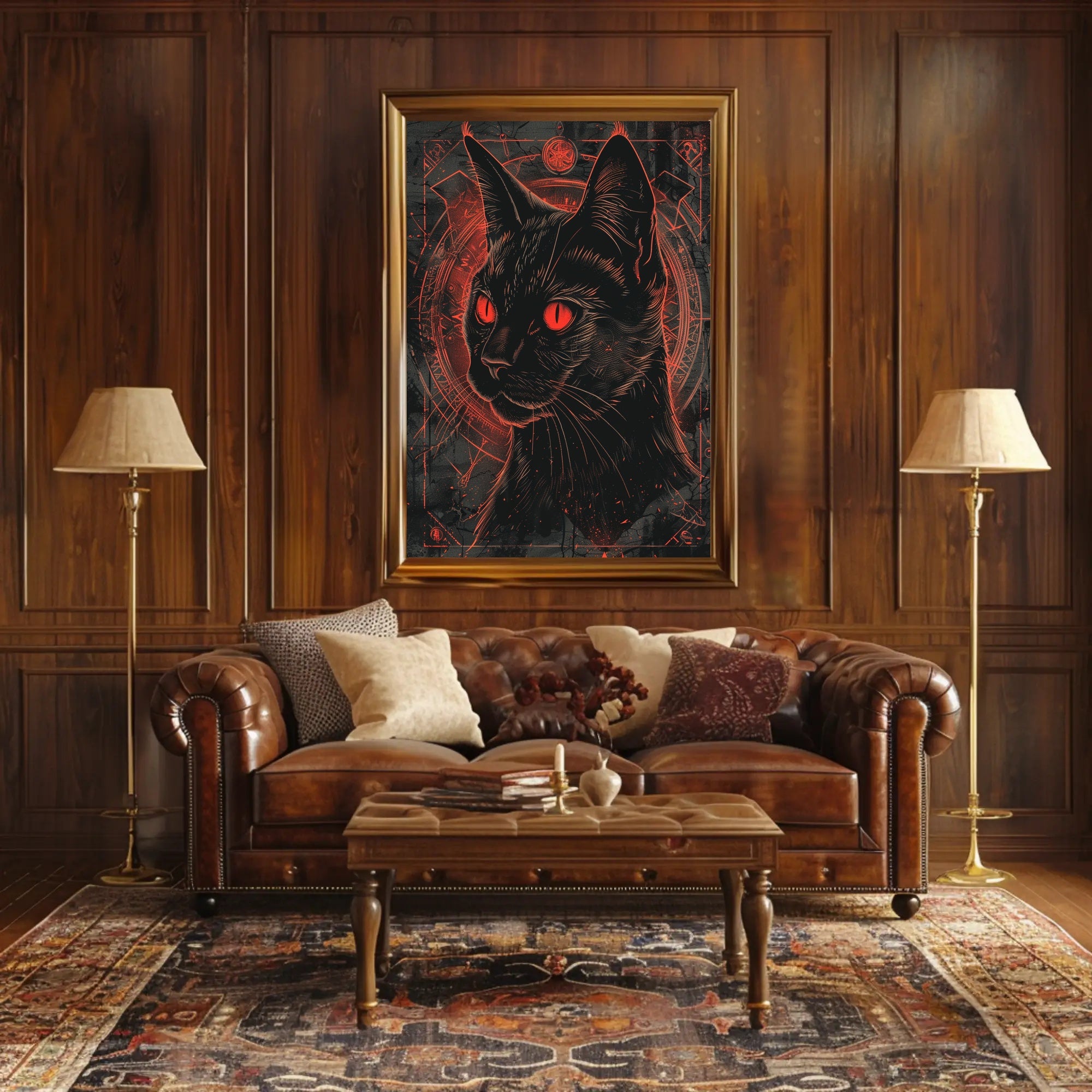 Mystical Feline Art Print Poster for Home Decor and Wall Art PosterGoat