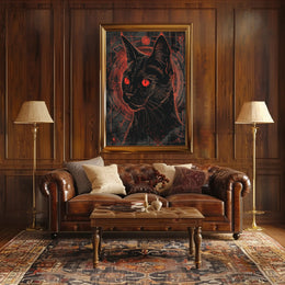Mystical Feline Art Print Poster for Home Decor and Wall Art PosterGoat