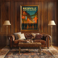 Nashville Music City Mistletoe Poster
