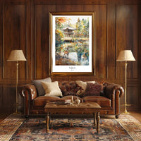 Nara Landscape with Deer in Autumn Travel Poster PosterGoat