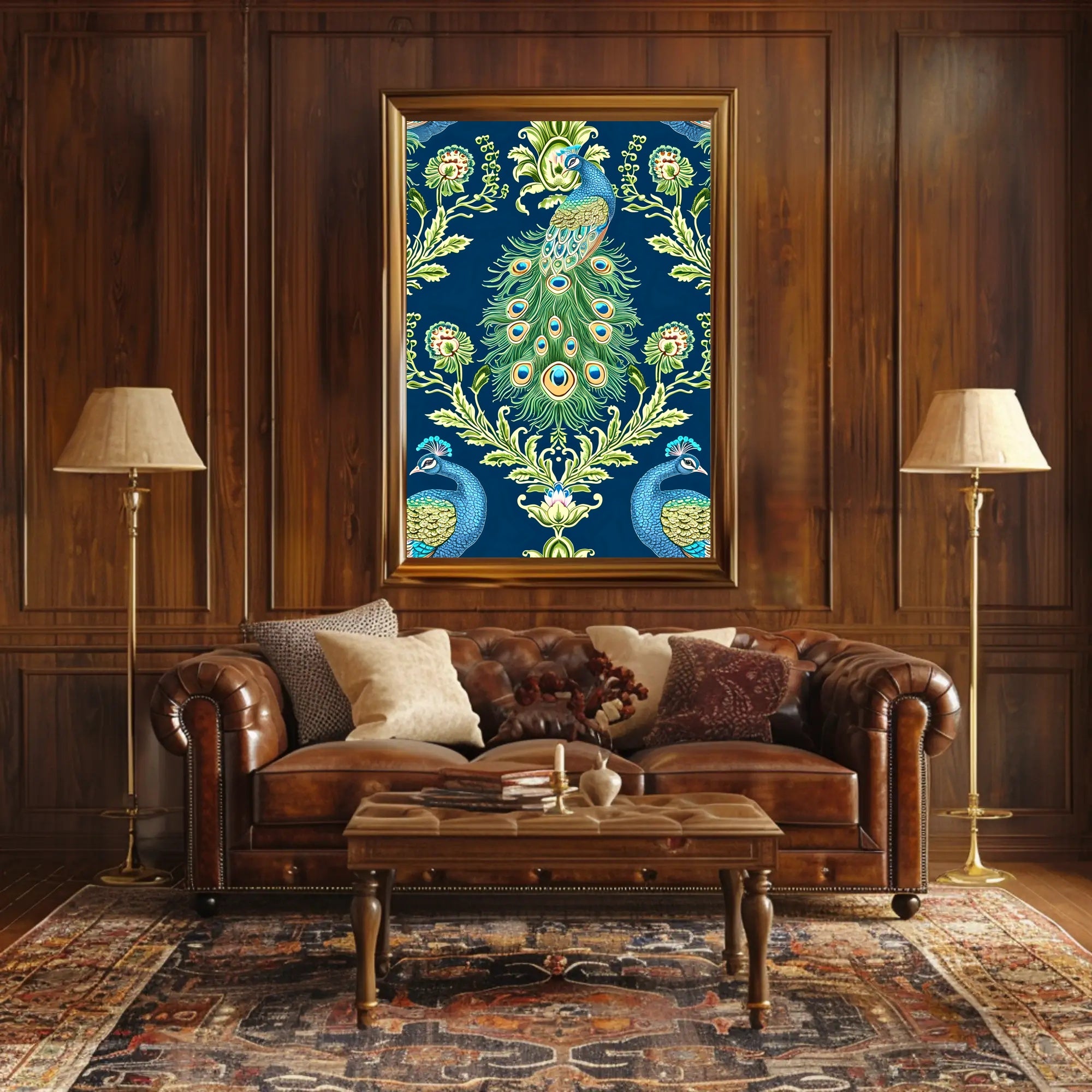 Majestic Peacock Elegance William Morris Art Poster