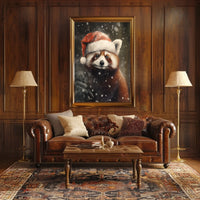 Festive Red Panda In Winter Wonderland Poster