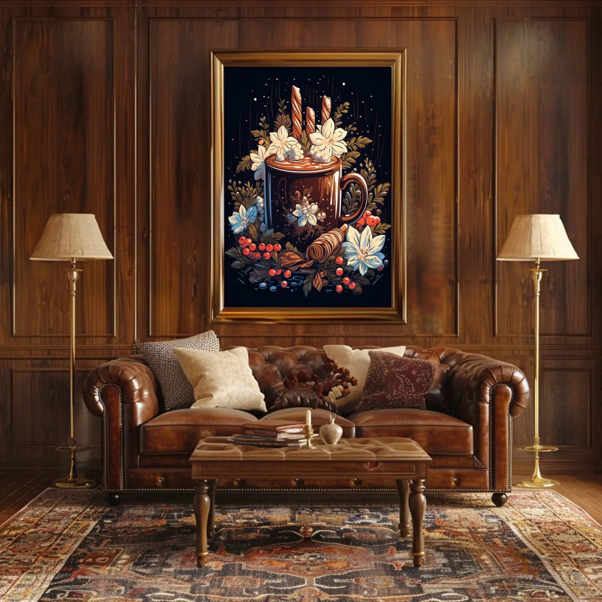 Cozy Holiday Beverage Art Print - Abstract or Artistic Poster