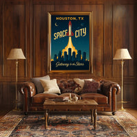 Houston Space Shuttle Launch Poster Space or Astronomy Poster