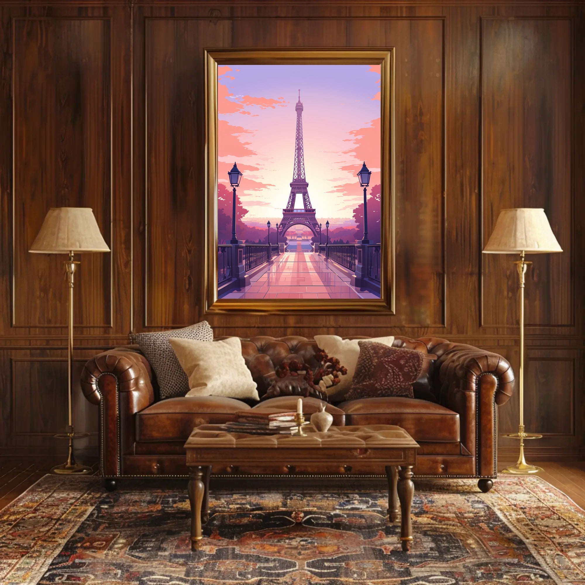 Sunset Over Paris Poster