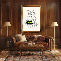 Dj Cat On The Decks Poster