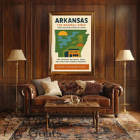 Arkansas Vintage Travel Poster: Nature and History Celebrated